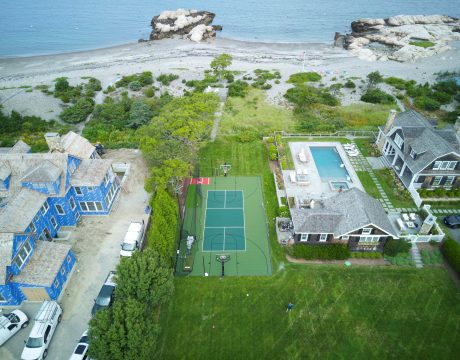 image of batting cage, basketball and pickleball court 42x70 Cohasset