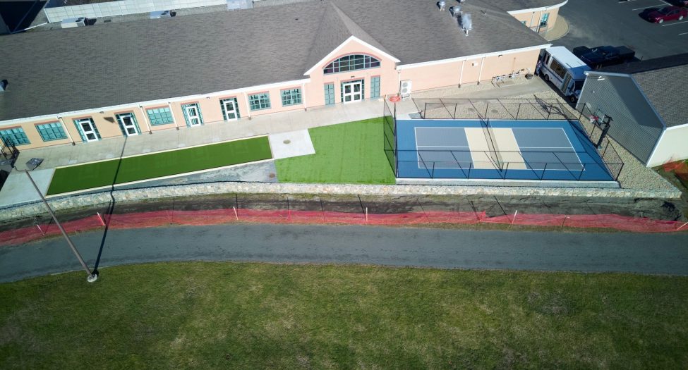 image of basketball and pickleball court and turf Peabody Senior Center